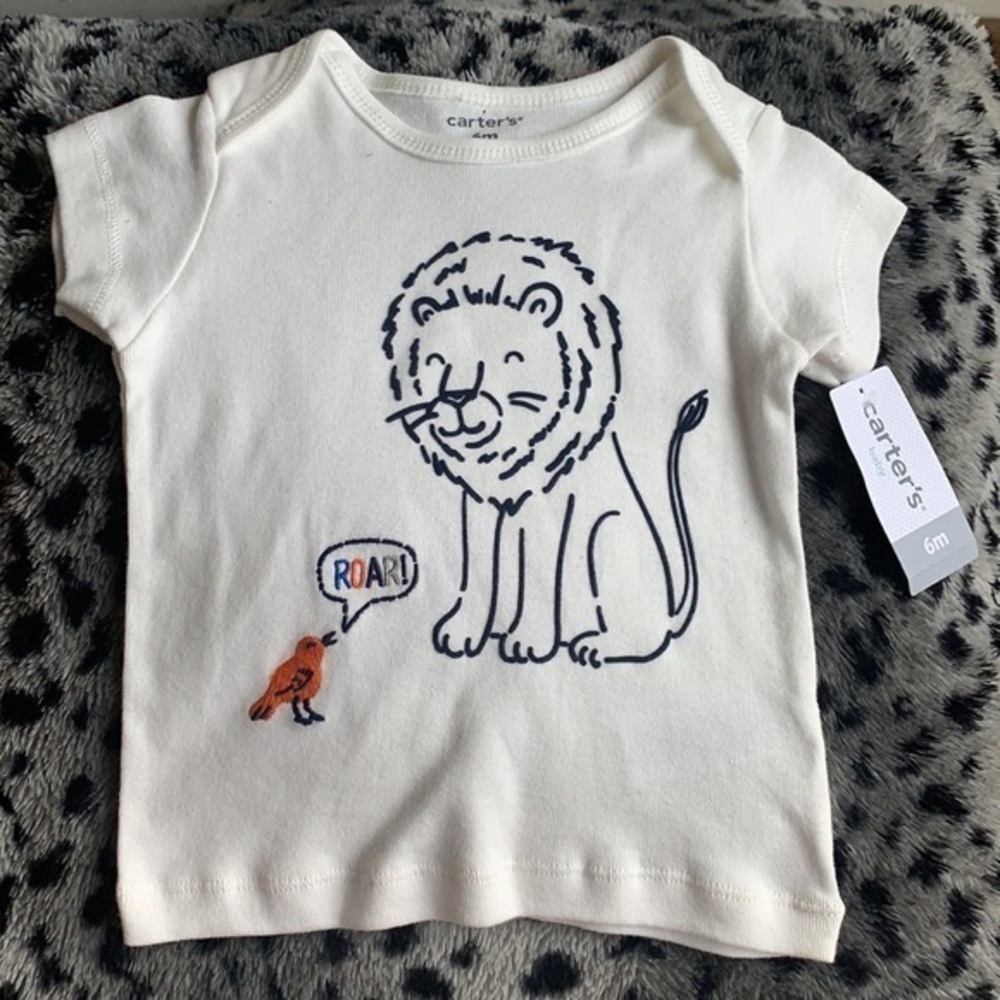 Carter’s Lion and Bird White Embroidered Top